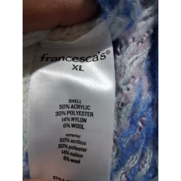 Francesca Lola Fairisle Womens size XL Oversized Cozy Fisherman Pullover Sweater - Picture 9 of 13